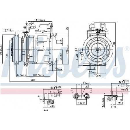 Compresseur. Compresseur de climatisation MERCEDES SK 11.0D-9.6D 07.87-09.96 MERCEDES-BENZ SK, 07.1987 - 09.1996 Nissens 890028