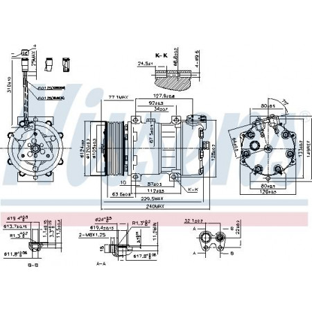 Compresseur. climatisation Compresseur de climatisation SCANIA PGRT 03.04- SCANIA P,G,R,T - série (N320), 01.2003 - Nissens 890022