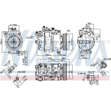 Compressor. Aircocompressor BMW 1 E81 1 E82 1 E87 1 E88 3 E90 3 E91 3 E92 3 E93 5 E60 5 E61 X1 E84 BMW 3 Touring V (E91), Toerisme, 12.2004 - 12.2012 Nissens 890070