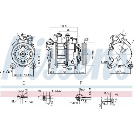 Compressore. aria condizionata Compressore aria condizionata BMW 3 E90 3E91 3 E92 3 E93 X3 F25 2.0D 12.04-08.17 BMW 3 Touring V (E91), Turismo, 12.2004 - 12.2012 Nissens 890072