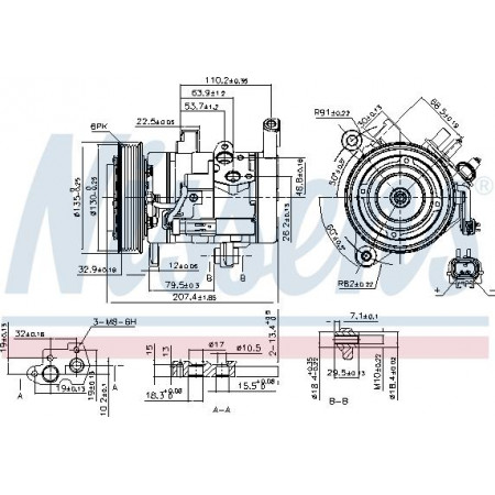 Compresor. climatizare Air-conditioning compressor DODGE RAM 1500 3.7-4.7 06.01-09.08 DODGE RAM 1500 (D1, DC, DH, DM, DR), Ridica, 06.2001 - 09.2008 Nissens 890159