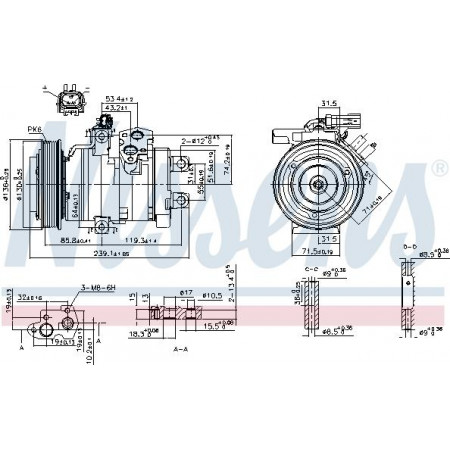 Compresor. aire acondicionado Compresor de aire acondicionado CHRYSLER 300C DODGE CHARGER 2.7 09.04-11.12 CHRYSLER 300 C (LX, LE), Sedan, 09.2004 - Nissens 890162
