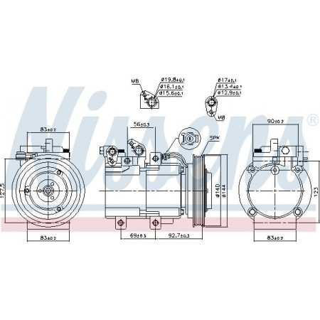 Compressor. airconditioning Airco compressor HYUNDAI TERRACAN 2.9D 11.01-12.06 HYUNDAI TERRACAN (HP), Crossover, 06.2001 - 03.2008 Nissens 890182