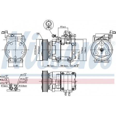Compresseur. climatisation Compresseur de climatisation HYUNDAI H-1 H-1 - STAREX H-1 CARGO H-1 TRAVEL 2.5D 07.01- HYUNDAI H-1 Travel (TQ), Bus, 09.2007 - Nissens 890129