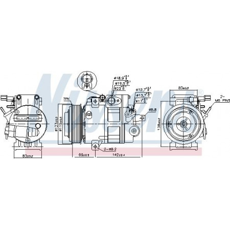 Compressore. aria condizionata Compressore aria condizionata HYUNDAI IX55 3.0D 09.08-12.12 HYUNDAI ix55 (EN), Crossover, 09.2006 - Nissens 890175