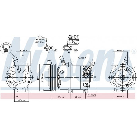 Compressor. airconditioning Airco compressor HYUNDAI IX20 KIA SOUL I VENGA 1.4-1.6LPG 02.09- KIA VENGA (YN), Hatchback Van, 02.2010 - Nissens 890176