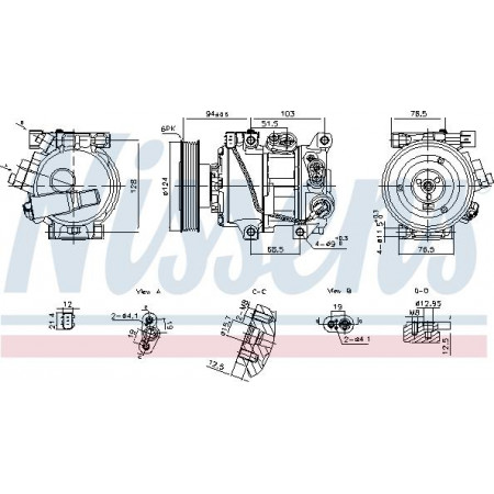 Compresor. climatizare Air-conditioning compressor fits. HYUNDAI ACCENT IV KIA RIO III 1.4-1.6 11.10- Nissens 890896