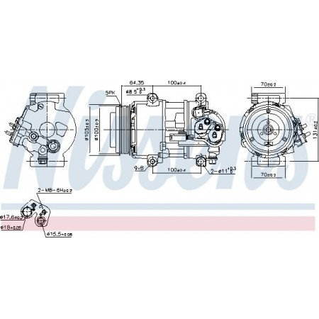 Compresseur. climatisation Compresseur de climatisation MERCEDES A W169 B SPORTS TOURER W245 2.0D 09.04-06.12 MERCEDES-BENZ CLASSE A (W169), Berline, 09.2004 - 06.2012 Nissens 89089