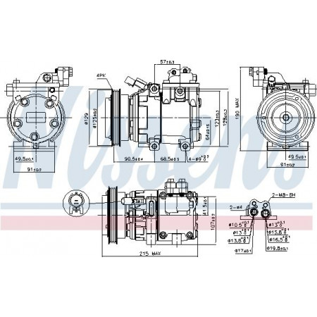 Compressor. airconditioning Airco compressor HYUNDAI COUPE II ELANTRA III MATRIX SANTA FE I TIBURON 1.6-2.7 06.00-08 HYUNDAI TIBURON (GK), Compartiment, 01.2001 - 12.2008 Nissens 89085