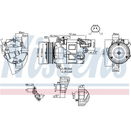 Compressor. Aircocompressor BMW 1 E81 1 E82 1 E87 1 E88 3 E90 3 E91 3 E92 3 E93 X1 E84 1.6-2.0 06.0 BMW 3 Touring V (E91), Toerisme, 12.2004 - 12.2012 Nissens 89086