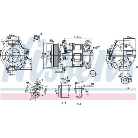 Compresor. climatizare Air-conditioning compressor ALFA ROMEO STELVIO 2.0 12.16- Nissens 890801
