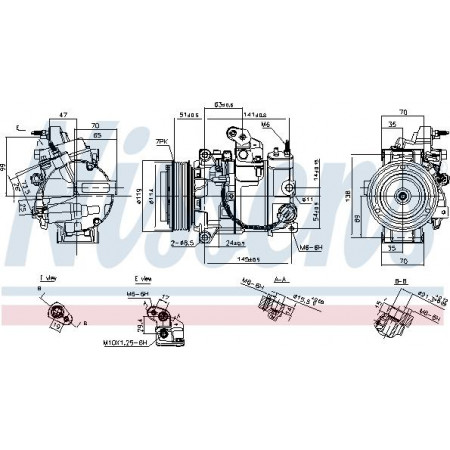Compresseur. climatisation Compresseur de climatisation INFINITI EX FX G M Q60 Q70 QX50 I QX70 NISSAN 370Z 3.5-3.7 09.07- INFINITI G, Compartiment, 09.2007 - Nissens 890816