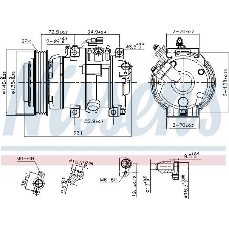 Compressor. ar condicionado Compressor de ar condicionado ACURA MDX HONDA ODYSSEY PILOT 3.5-3.7 09.05- HONDA PILOT II (YF3, YF4), Crossover, 09.2008 - Nissens 890882