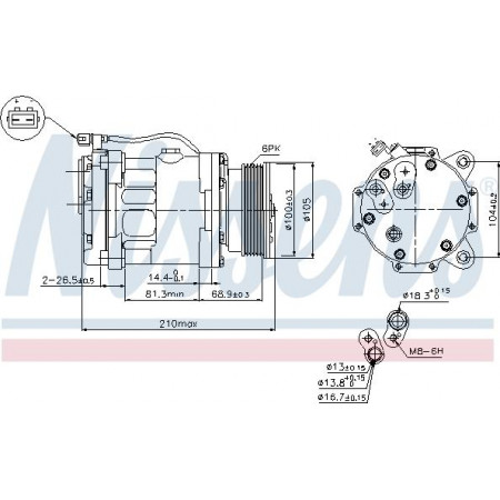 Compresseur. climatisation Compresseur de climatisation SEAT AROSA IBIZA II VW LUPO I POLO POLO III POLO III CLASSIC 1.0-1.9D 1 SEAT AROSA (6H), Berline, 05.1997 - 06.2004 Nissens 89088