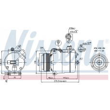 Compresor. Compresor de aire acondicionado BMW 3 E46 5 E39 7 E38 Z8 E52 2.0-4.9 08.95-12.07 BMW 3 - IV (E46), Cabrio, 04.2000 - 12.2007 Nissens 89034