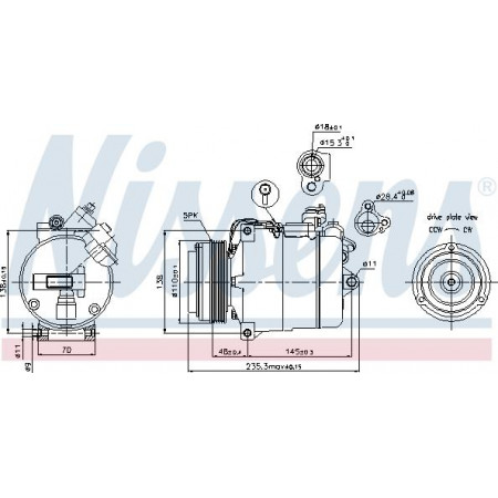 Compressor. airconditioning Airco compressor BMW 3 E46 5 E39 7 E38 Z8 E52 2.0-4.9 08.95-12.07 BMW 5 Touring IV (E39), Toerisme, 09.1996 - 06.2004 Nissens 89034