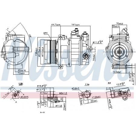 Compressor. Aircocompressor MERCEDES C C204 C W204 C T-MODEL S204 E A207 E C207 E W212 E T-MODEL S2 MERCEDES-BENZ C-KLASSE (C204), Compartiment, 01.2011 - Nissens 890304