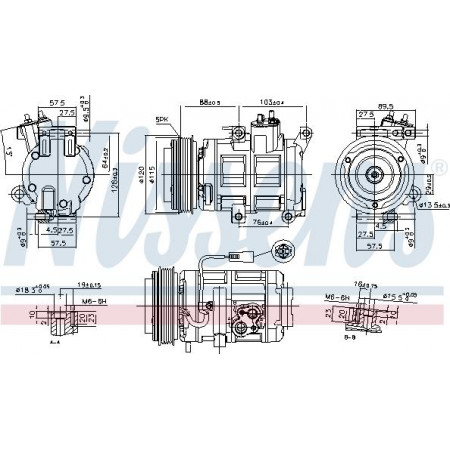 Compresseur. climatisation Compresseur de climatisation MAZDA 3 5 1.8-2.0 12.08- MAZDA 3 (BL), Berline, 12.2008 - 12.2014 Nissens 890315