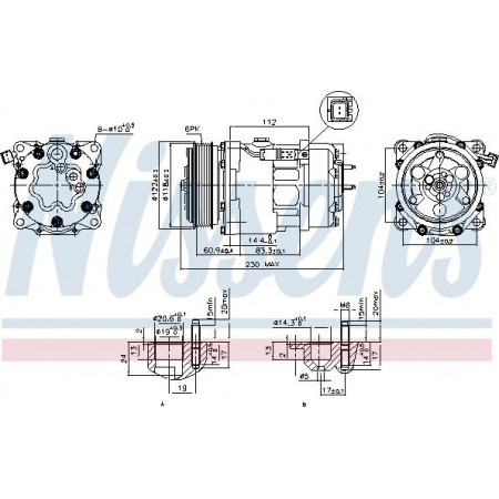 Compressor. Aircocompressor CITROEN BERLINGO BERLINGO-MINIVAN C5 I C5 II C5-KOMBI C8 JUMPER I JUMPY PEUGEOT 406 Estate (8E/F), Touring, 10.1996 - 10.2004 Nissens 89032