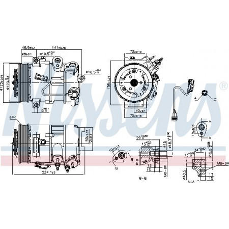Compresor. aire acondicionado Compresor de aire acondicionado DODGE CALIBRE JEEP COMPASS PATRIOT 1.8-2.4LPG 06.06- JEEP COMPASS (MK49), Crossover, 08.2006 - Nissens 890375