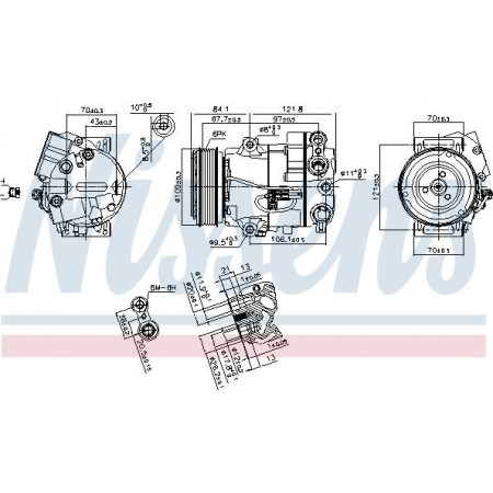 Compressor. Aircocompressor CHEVROLET CRUZE OPEL ASTRA J ASTRA J GTC CASCADA MERIVA B ZAFIRA C 1.3D OPEL ASTRA J (P-J/SW/V), Sedan, 06.2012 - Nissens 890259