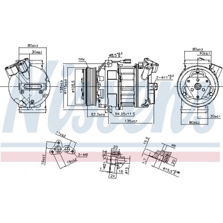 Compresor. climatizare Air-conditioning compressor FIAT TALENTO NISSAN NV300 OPEL VIVARO B RENAULT TRAFIC III 1.6D-2.0D 05 OPEL VIVARO B (X82), Cadru de sprijin, 06.2014 - Nissens 890269