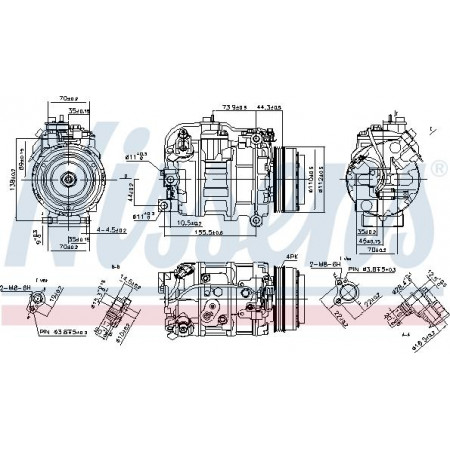 Compressor. Aircocompressor BMW 5 F10 5 F11 5 GRAN TURISMO F07 6 F12 6 F13 6 GRAN COUPE F06 7 F01 F BMW 5 Gran Turismo VI (F07), Hatchback, 01.2009 - 02.2017 Nissens 890218