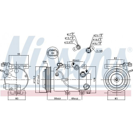 Compressor. ar condicionado Compressor de ar condicionado KIA OPTIMA 1.7D 03.12- KIA OPTIMA (TF), Sedan, 01.2010 - Nissens 890238