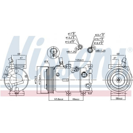 Compressor. ar condicionado Compressor de ar condicionado HYUNDAI ELANTRA V I30 KIA CERATO III SOUL II 1.6-1.6LPG 06.11- HYUNDAI i30 CW II (GD), Turismo, 06.2012 - Nissens 890237