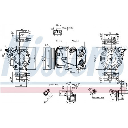 Compressore. aria condizionata Compressore aria condizionata HYUNDAI IX35 KIA SPORTAGE III 1.7D 09.10- KIA SPORTAGE (SL), Crossover, 09.2009 - Nissens 890229