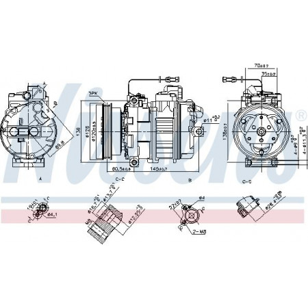 Compressor. ar condicionado Compressor de ar condicionado AUDI A4 B5 A6 C5 SKODA SUPERB I VW PASSAT B5 PASSAT B5.5 1.6-2.0D 11.94 VW PASSAT Variant V (3B6), Turismo, 09.2000 - 08.2005 Nissens 89027