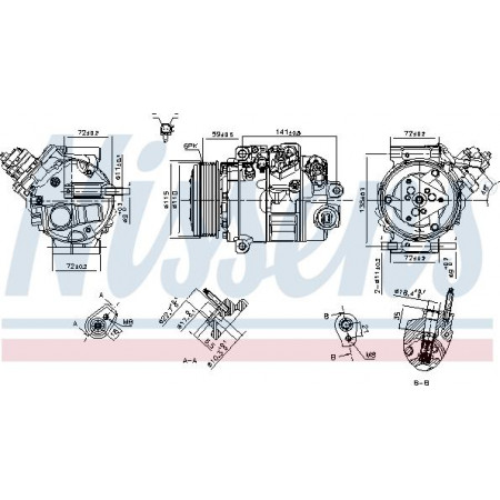 Compresseur. climatisation Compresseur de climatisation FORD MONDEO V 1.0 02.15- Nissens 890795