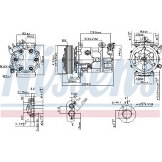 Compressor. air conditioning Air-conditioning compressor DS DS 3 CITROEN BERLINGO BERLINGO MULTISPACE BERLINGO-MINIVAN C3 II C3 PEUGEOT 307 SW (3H), Tourism, 03.2002 - 12.2009 Nissens 890743