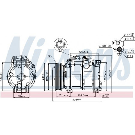 Compresor. climatizare Air-conditioning compressor CHRYSLER VOYAGER IV 2.5D-2.8D 02.00-12.08 CHRYSLER VOYAGER IV (RG, RS), Dubita, 09.1999 - 12.2008 Nissens 89074