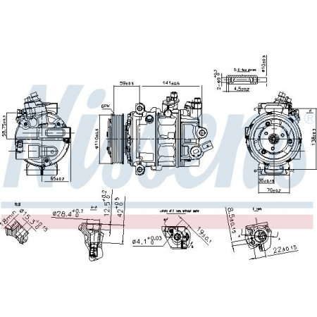 Compresseur. climatisation Compresseur de climatisation SEAT ALHAMBRA VW ATLAS SHARAN 1.4-3.6 05.11- VW SHARAN (7N1, 7N2), Dubita, 05.2010 - Nissens 890754