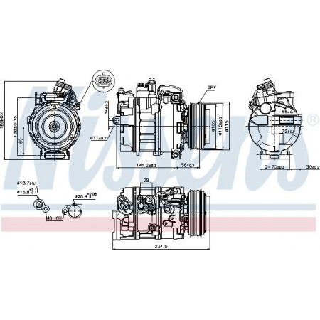 Compresseur. climatisation Compresseur de climatisation OPEL ASTRA G ASTRA G-KOMBI ZAFIRA A 2.0D-2.2D 02.98-10.05 OPEL ASTRA G (T98), Compartiment, 03.2000 - 05.2005 Nissens 89075
