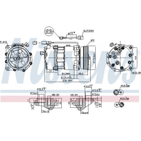 Kompressor. Klimakompressor MERCEDES V 638-2 AUDI A3 TT FORD GALAXY I GALAXY MK I SEAT ALHAMBRA COR VW GOLF IV (1J1), Van, 10.1997 - 05.2004 Nissens 890761