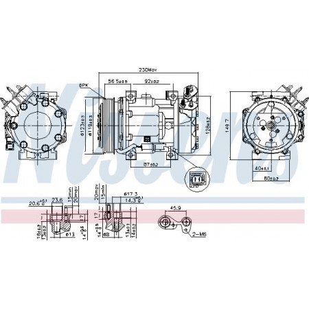 Compressore. aria condizionata Compressore aria condizionata ABARTH GRANDE PUNTO PUNTO PUNTO EVO ALFA ROMEO MITO CITROEN BERLINGO BE ABARTH PUNTO EVO (199_), Liftback, 07.2008 - 02.2012 Nissens 89076