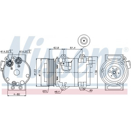 Compresseur. climatisation Compresseur de climatisation VOLVO S60 I S80 I V70 I V70 II XC70 I XC90 I 2.0-4.4 04.96-12.14 VOLVO S60 I (384), Berline, 07.2000 - 04.2010 Nissens 89070