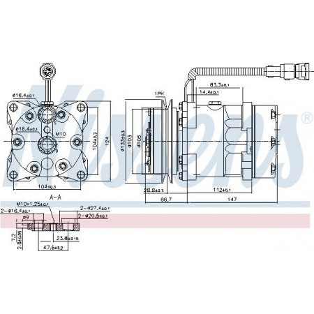 Compresor. climatizare Air-conditioning compressor DAF 95 XF 01.97-09.02 DAF 95 XF (AS95XF), 01.1997 - 09.2002 Nissens 89078