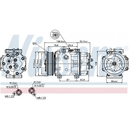 Compresor. aire acondicionado Compresor de aire acondicionado VOLVO C30 S40 II S80 II V50 XC70 II FORD C-MAX FOCUS C-MAX FOCUS II FOC VOLVO C30 (533), Hatchback, 09.2006 - 12.2013 Nissens 89143