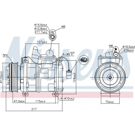 Compresor de aire acondicionado BMW 7 - III (E38), Sedán, 03.1994 - 11.2001 Nissens 89147