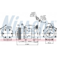 Compressor. air conditioning Air-conditioning compressor RENAULT CLIO II KANGOO KANGOO EXPRESS MEGANE I MEGANE I CLASSIC MEGANE RENAULT MEGANE I (EA0/1_), Convertible, 10.1996 - 08.2003 Nissens 89159
