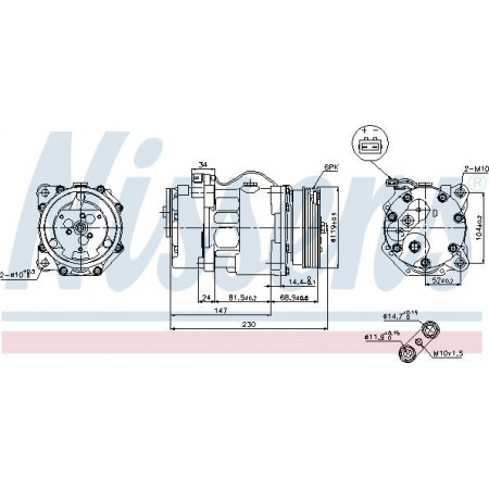 Compresseur. climatisation Compresseur de climatisation SEAT ALHAMBRA VW SHARAN 1.8 09.97-03.10 SEAT ALHAMBRA (7V8, 7V9), Dubita, 04.1996 - 03.2010 Nissens 89165