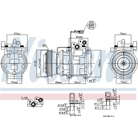 Compressor. ar condicionado Compressor de ar condicionado KIA SORENTO I 2.4 08.02-06.09 KIA SORENTO I (JC), Crossover, 08.2002 - Nissens 89166