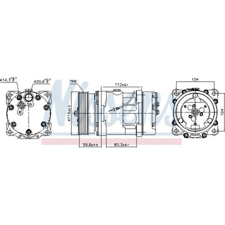 Compresor. climatizare Air-conditioning compressor fits. RVI MASCOTT NISSAN INTERSTAR OPEL MOVANO A RENAULT MASTER II MASTER PRO RENAULT TRUCKS MASCOTT, Cadru de sprijin, 01.1999 - 12.2013 Nissens 89160