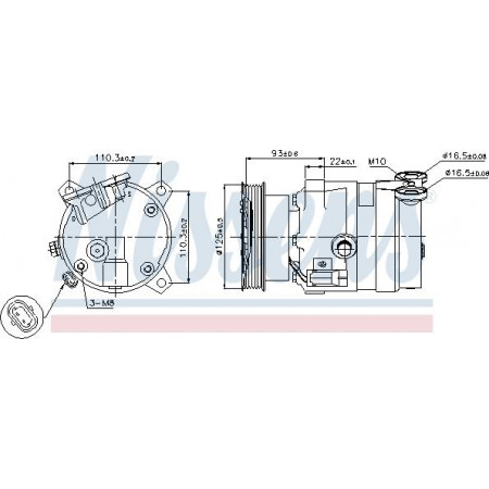 Compressor. Aircocompressor CHEVROLET TIGRA OPEL COMBO-MINIVAN CORSA B CORSA B-HATCHBACK TIGRA 1.2- VAUXHALL CORSAVAN Mk I (S93), Hatchback Van, 01.1994 - 09.2000 Nissens 89106