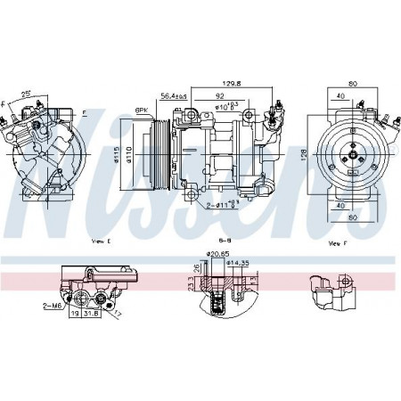Compresor. climatizare Air-conditioning compressor DS DS 4 DS 5 CITROEN BERLINGO BERLINGO MULTISPACE BERLINGO-MINIVAN C4 I Nissens 891016