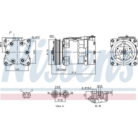 Compresor. climatizare Air-conditioning compressor CITROEN BERLINGO BERLINGO-MINIVAN SAXO PEUGEOT 106 II 106 II-HATCHBACK Nissens 891039