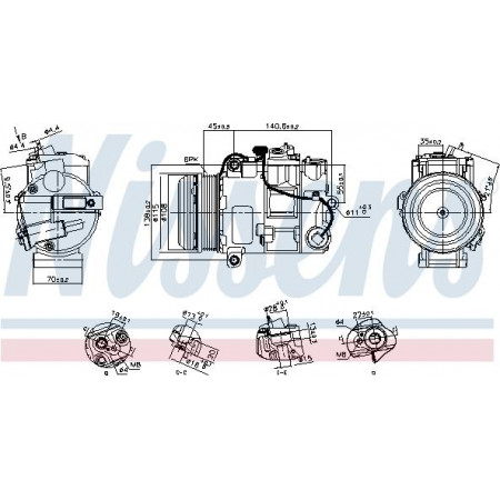 Compresor. aire acondicionado Compresor de aire acondicionado MERCEDES SPRINTER 35-T B906 SPRINTER 3-T B906 SPRINTER 46-T B906 SPRINT Nissens 891031